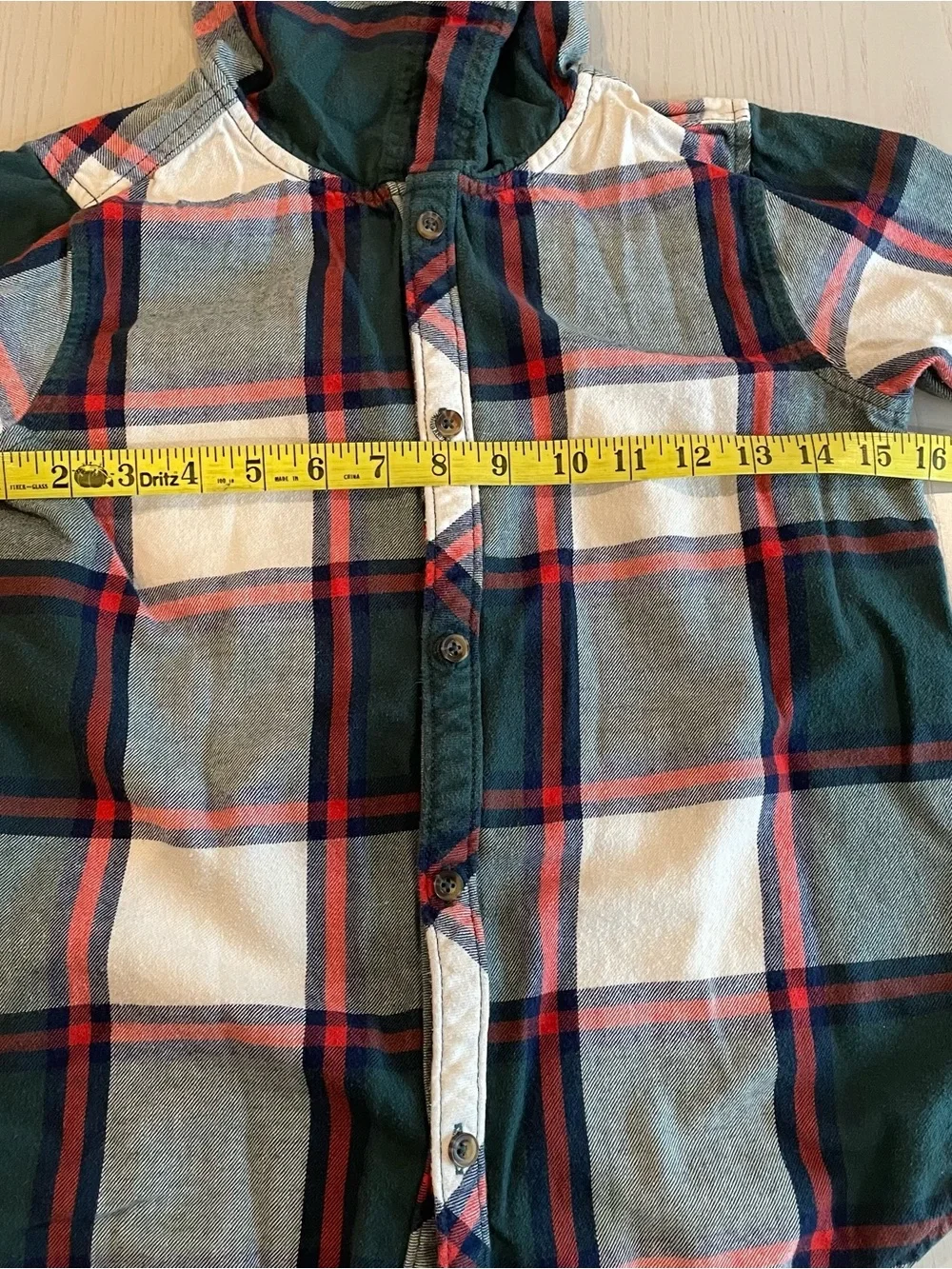 Hanna Andersson Flannel Hooded Button Up Shirt - Size 10